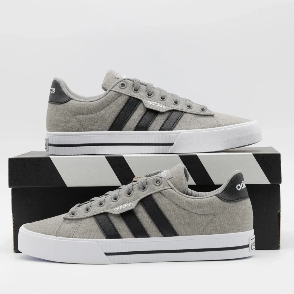 Adidas Men's Daily 3.0 Comfortable Canvas Low Top Shoes Gray/Black Size 7 - Picture 10 of 11